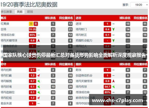 国家队核心球员伤停最新汇总对备战形势影响全面解析深度观察报告